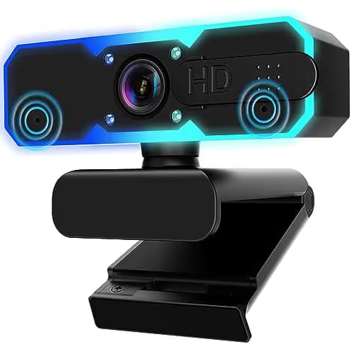 NBPOWER 1080P 60FPS Streaming Camera Webcam with Microphone and Fill RGB Light,Autofocus,Work with Laptop/Desktop Computer/Winsdows/Mac OS/PC Computer for Camera image