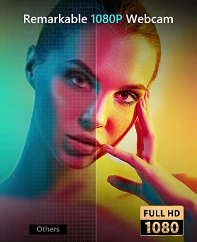 NBPOWER 1080P 60FPS Streaming Camera Webcam with Microphone and Fill RGB Light,Autofocus,Work with Laptop/Desktop Computer/Winsdows/Mac OS/PC Computer for Camera image