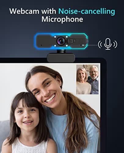 NBPOWER 1080P 60FPS Streaming Camera Webcam with Microphone and Fill RGB Light,Autofocus,Work with Laptop/Desktop Computer/Winsdows/Mac OS/PC Computer for Camera image