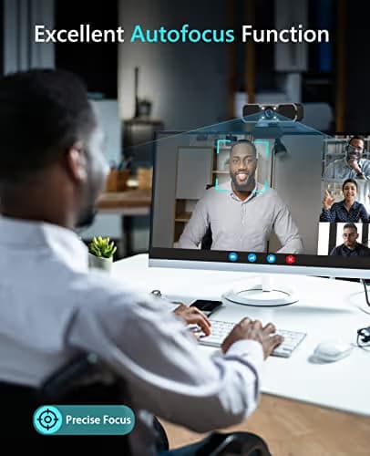 NBPOWER 1080P 60FPS Streaming Camera Webcam with Microphone and Fill RGB Light,Autofocus,Work with Laptop/Desktop Computer/Winsdows/Mac OS/PC Computer for Camera image
