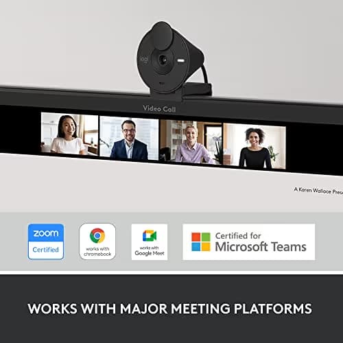 Logitech Brio 301 Full HD Webcam with Privacy Shutter, Noise Reduction Microphone, USB-C, Certified for Zoom, Microsoft Teams, Google Meet, Auto Light Correction - Black image