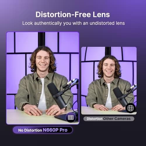 NexiGo N660P Pro 4K Webcam with Distortion-Free Lens, 1080p 60 fps Autofocus USB Streaming Camera, 3DNR, Noise-Canceling Mics & Privacy Cover, Web Cam for Gaming/Live Streaming/PC/Mac/Switch 2, Pink image