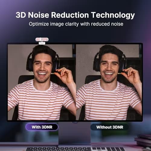 NexiGo N660P Pro 4K Webcam with Distortion-Free Lens, 1080p 60 fps Autofocus USB Streaming Camera, 3DNR, Noise-Canceling Mics & Privacy Cover, Web Cam for Gaming/Live Streaming/PC/Mac/Switch 2, Pink image