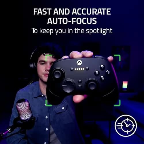 Razer Kiyo V2 X Streaming Webcam: 1440p 60 FPS - Auto Focus - Built-in Microphone - Wide Angle Lense - Integrated Privacy Shutter - Works with OBS, Xsplit, Streamlabs, Discord, Zoom, Teams - White image