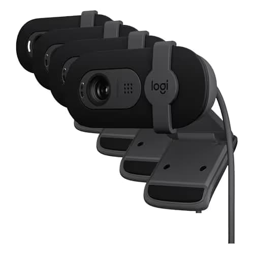 Logitech Brio 101 Full HD 1080p Webcam for Meetings,Streaming,Desktop,Laptop,PC - Built-in Mic,Shutter,Works with Zoom,Microsoft Teams,Nintendo Switch 2’s New GameChat Mode,USB-A,-Black,(Pack of 4) main image