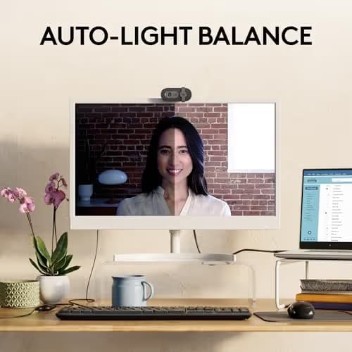 Logitech Brio 101 Full HD 1080p Webcam for Meetings,Streaming,Desktop,Laptop,PC - Built-in Mic,Shutter,Works with Zoom,Microsoft Teams,Nintendo Switch 2’s New GameChat Mode,USB-A,-Black,(Pack of 4) image