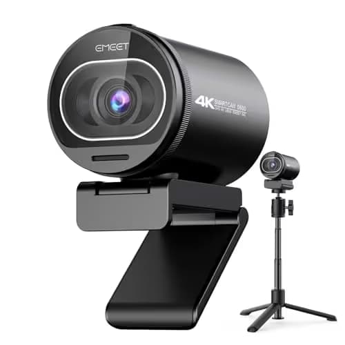 EMEET S600 4K Webcam with Tripod for Streaming - Sony 1/2.55'' Sensor, PDAF Autofocus, 1080P@60FPS, 2 Noise Reduction Mics, Built-in Privacy Cover, 73° FOV, Streaming Webcam for Product/Game/Beauty image