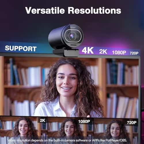 EMEET S600 4K Webcam with Tripod for Streaming - Sony 1/2.55'' Sensor, PDAF Autofocus, 1080P@60FPS, 2 Noise Reduction Mics, Built-in Privacy Cover, 73° FOV, Streaming Webcam for Product/Game/Beauty image