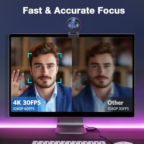 EMEET S600 4K Webcam with Tripod for Streaming - Sony 1/2.55'' Sensor, PDAF Autofocus, 1080P@60FPS, 2 Noise Reduction Mics, Built-in Privacy Cover, 73° FOV, Streaming Webcam for Product/Game/Beauty image