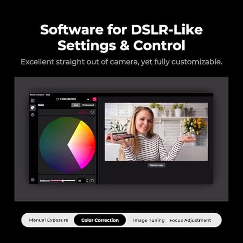 YOLOLIV YoloCam S3, 4K Streaming Webcam, DSLR-Like Control, Cinematic Effects, 4X Zoom, HDR, Uncompressed Video, Optimized PD AutoFocus | USB-C for PC & Mac image
