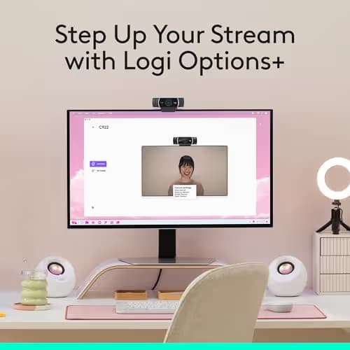 Logitech C922x HD Pro PC Webcam, Full HD 1080p/30fps or 720p/60fps Video, HD Light Correction, Works with Microsoft Teams, Google Meet, Zoom, Nintendo Switch 2’s new GameChat mode, Mac/Tablet- Black image