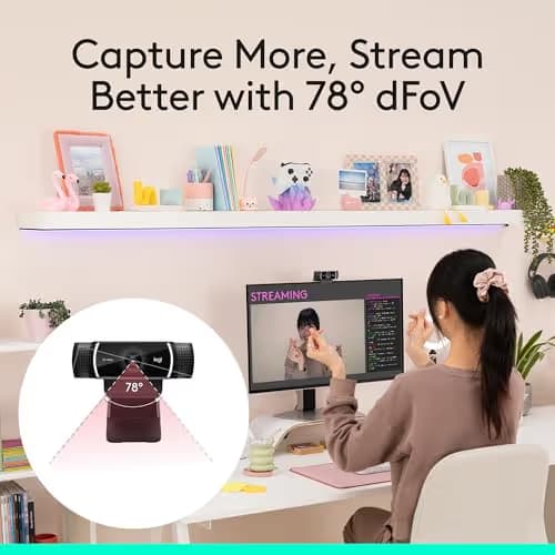 Logitech C922x HD Pro PC Webcam, Full HD 1080p/30fps or 720p/60fps Video, HD Light Correction, Works with Microsoft Teams, Google Meet, Zoom, Nintendo Switch 2’s new GameChat mode, Mac/Tablet- Black image