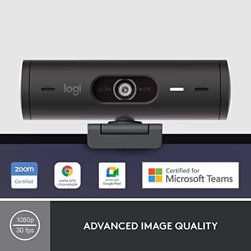 Logitech Brio 501 Full HD Webcam with Auto Light Correction + Litra Glow Premium LED Streaming Light with TrueSoft, adjustable monitor mount image