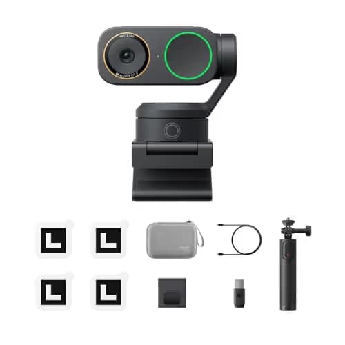 Insta360 Link 2 Pro Get-Set Bundle – 4K PTZ Webcam for PC/Mac, 1/1.3” Sensor, Low-Light, AI Tracking, HDR, Directional Noise-Canceling Mics, Supports Stream Deck, Zoom, Teams, Twitch for Streaming main image