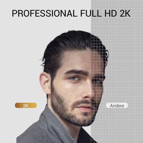 2K Webcam with Microphone, 1440P QHD Web Cam for Desktop Computer, Plug and Play USB Computer Camera for Laptop/PC, Streaming Web Camera with Auto Light Correction for Zoom/Teams/Skype, Mac/Windows image