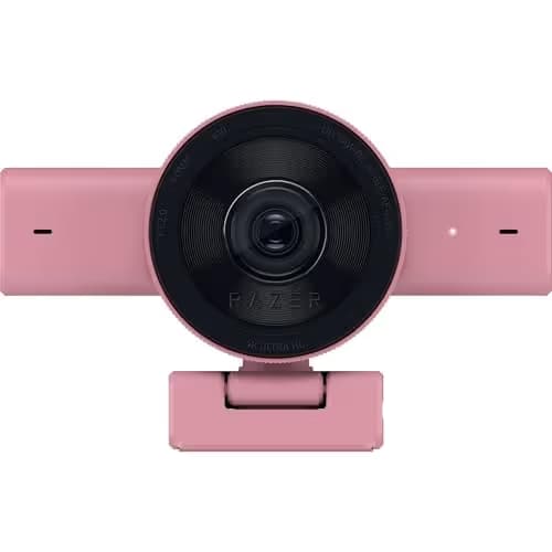 Razer Kiyo V2 Streaming Webcam: 4K 30 FPS, 1080p 60 FPS - AI Powered Auto-Framing - Built-in Microphone - Ultrawide Angle Lens - Privacy Cover - Works with OBS, Xsplit, Discord, Zoom, Teams - Pink image