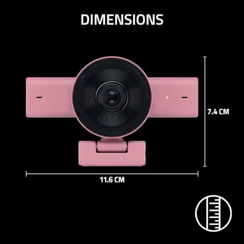 Razer Kiyo V2 Streaming Webcam: 4K 30 FPS, 1080p 60 FPS - AI Powered Auto-Framing - Built-in Microphone - Ultrawide Angle Lens - Privacy Cover - Works with OBS, Xsplit, Discord, Zoom, Teams - Pink image