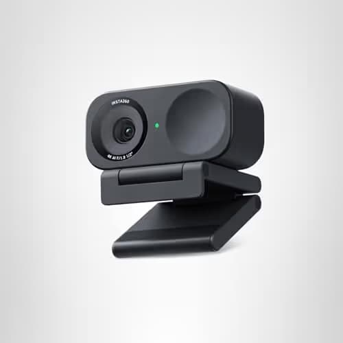 Insta360 Link 2C - 4K Webcam for PC/Mac, 1/2" Sensor, Auto Framing, HDR, AI Noise-Canceling Mic, Gesture Control for Streaming, Video Calls, Gaming, Works with Zoom, Teams, Twitch & More image