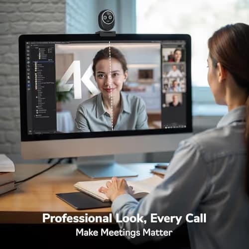 EMEET Piko+ (Piko Plus), World’s 1st Dual-Camera AI-Powered 4K Webcam, 1/2.55'' Sony Sensor, 3 Mics&3 Sound Modes, Panda Magnetic Privacy Cover, USB C-C&C-A, Ideal for Livestreamers image