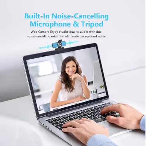 weishin Webcam 1080p, Built-in Microphone/Privacy Cover, Plug and Play USB Computer Camera, Wide Angle, Streaming Web Camera for Desktop Computer/PC for Laptop Mac Zoom Conference(No Tripod) image