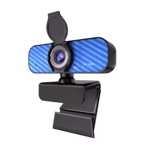 weishin Webcam 1080p, Built-in Microphone/Privacy Cover, Plug and Play USB Computer Camera, Wide Angle, Streaming Web Camera for Desktop Computer/PC for Laptop Mac Zoom Conference(No Tripod) image