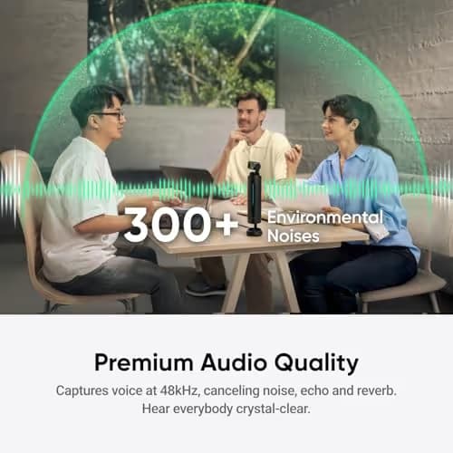 Insta360 WaveLink - 4K Conference Room Speakerphone and Camera, Speaker Tracking, 5m 360° Voice Pickup, Noise Reduction, AI Transcription and Summaries, Plug & Play, Works with Zoom, Teams image