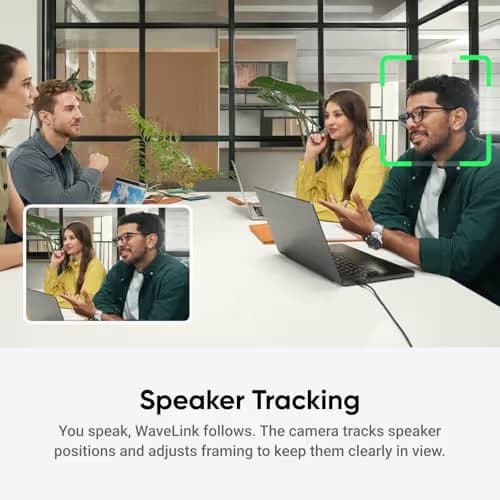 Insta360 WaveLink - 4K Conference Room Speakerphone and Camera, Speaker Tracking, 5m 360° Voice Pickup, Noise Reduction, AI Transcription and Summaries, Plug & Play, Works with Zoom, Teams image