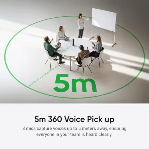 Insta360 WaveLink - 4K Conference Room Speakerphone and Camera, Speaker Tracking, 5m 360° Voice Pickup, Noise Reduction, AI Transcription and Summaries, Plug & Play, Works with Zoom, Teams image