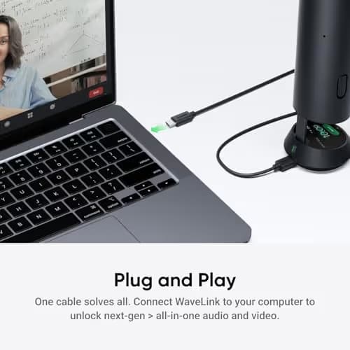 Insta360 WaveLink - 4K Conference Room Speakerphone and Camera, Speaker Tracking, 5m 360° Voice Pickup, Noise Reduction, AI Transcription and Summaries, Plug & Play, Works with Zoom, Teams image