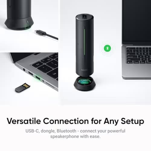 Insta360 WaveLink - 4K Conference Room Speakerphone and Camera, Speaker Tracking, 5m 360° Voice Pickup, Noise Reduction, AI Transcription and Summaries, Plug & Play, Works with Zoom, Teams image