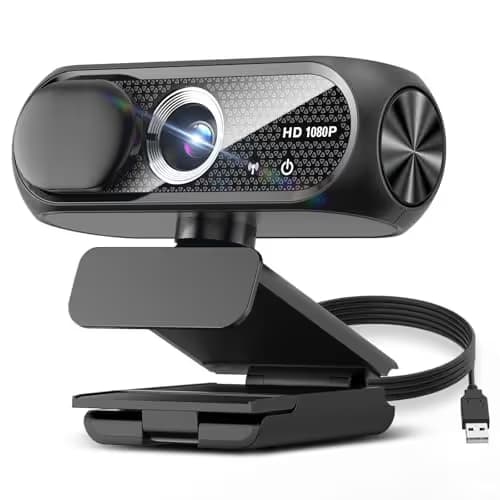 Shcngqio 1080P HD Webcam with Microphone, Noise Cancellation, Privacy Cover, Wide-Angle Lens, Auto Light Correction, Plug & Play USB Webcam for Laptop, Desktop, PC, Mac, Zoom, Skype, Streaming (Black) main image