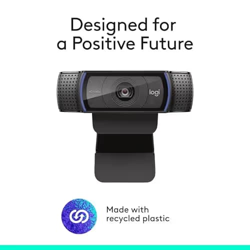 Logitech C920x HD Pro PC Webcam, Full HD 1080p/30fps Video, Clear Audio, HD Light Correction, Works with Microsoft Teams, Google Meet, Zoom, Nintendo Switch 2’s new GameChat Mode, Mac/Tablet- Black image