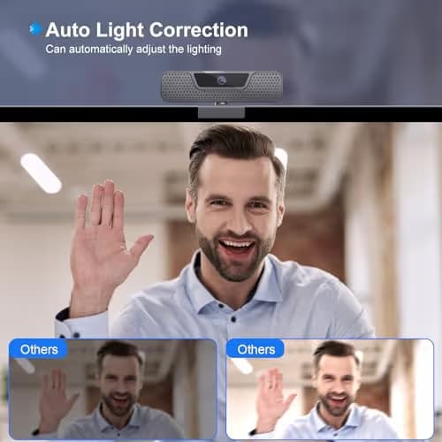 4K Auto Focus Webcam for PC, 4 AI Noise-Canceling Mics UHD Web cam, Auto Light Correction, 85°FOV Computer Web Camera, USB C Plug&Play Webcam with Tripod & Privacy Cover Works w/Zoom/Skype/Google image