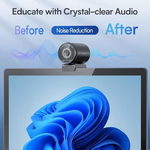 EMEET SmartCam S800-4K Webcam for Streaming, Sony 1/2'' Sensor, Supports HDR, PDAF&TOF Dual-autofocus, 1080P@60fps, 2 Noise-Cancelling Mics, 40°-73° FOV, Perfect for Live Streaming&Online Meetings image