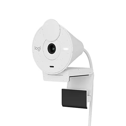 Logitech Brio 300 Full HD Webcam, auto Light Correction, Noise reducing mic, Privacy Shutter, USB-C, Works with Microsoft Teams, Google Meet, Zoom, for Streaming and Video Calling - White image