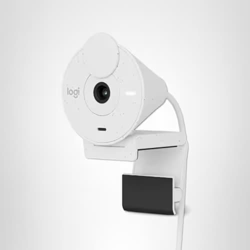 Logitech Brio 300 Full HD Webcam, auto Light Correction, Noise reducing mic, Privacy Shutter, USB-C, Works with Microsoft Teams, Google Meet, Zoom, for Streaming and Video Calling - White image