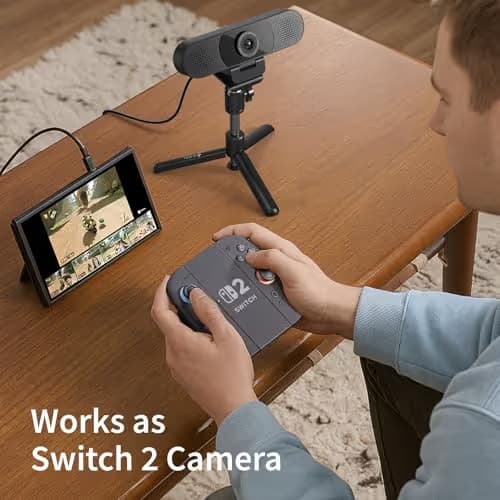 EMEET C960 Webcam with Tripod, 1080P Webcam with Microphone, Adjustable Height Mini Tripod, C960 Web Camera with Privacy Cover, Plug & Play with Stand for Zoom/Skype/YouTube/FaceTime image