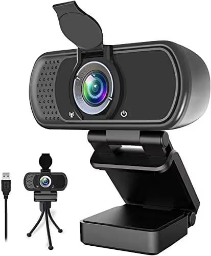 Webcam HD 1080p ,Live Streaming HD Camera with Stereo Microphone, PC Desktop or Laptop USB Webcam with 110 Degree View Angle, for Switch 2,Video Calling, Recording, Conferencing, Streaming, Gaming image