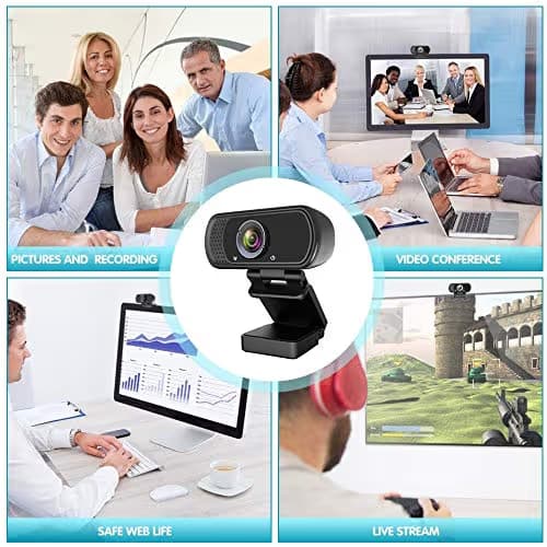Webcam HD 1080p ,Live Streaming HD Camera with Stereo Microphone, PC Desktop or Laptop USB Webcam with 110 Degree View Angle, for Switch 2,Video Calling, Recording, Conferencing, Streaming, Gaming image