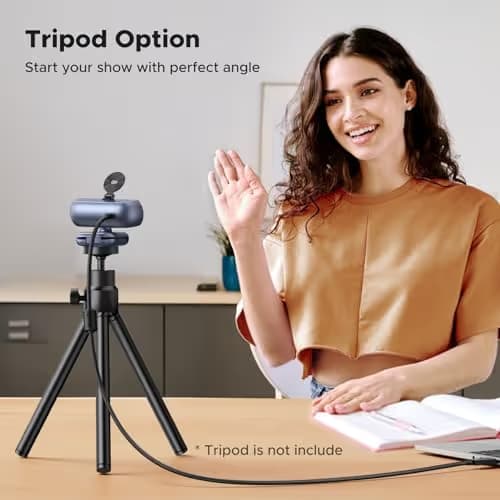 UGREEN 2K Webcam for PC Ultra HD 1080P Computer Webcam with Microphone, PC Camera with Privacy Cover, USB Web Camera for Streaming, Conference, Video Calling, Zoom, Skype, Teams, FaceTime, Grey image