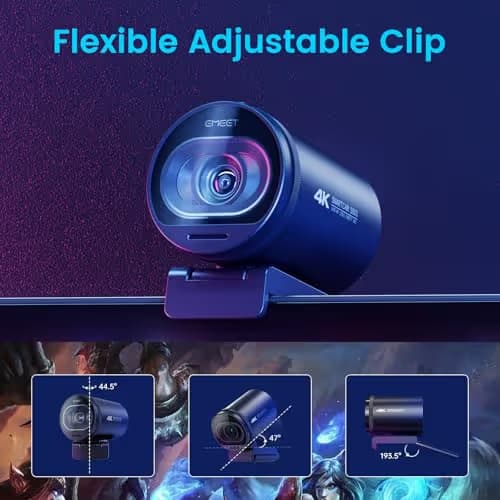 EMEET S600 4K Webcam for Streaming - Sony 1/2.55'' Sensor, PDAF Autofocus, 1080P@60FPS, 2 Noise Reduction Mics, Built-in Privacy Cover, 73° FOV, Streaming Camera for Live Commerce/Gaming/Beauty image