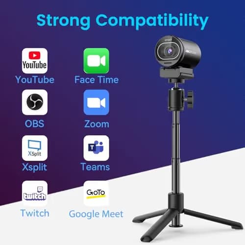 EMEET S600 4K Webcam for Streaming - Sony 1/2.55'' Sensor, PDAF Autofocus, 1080P@60FPS, 2 Noise Reduction Mics, Built-in Privacy Cover, 73° FOV, Streaming Camera for Live Commerce/Gaming/Beauty image