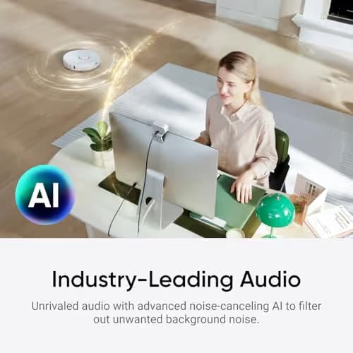 Insta360 Link 2C - 4K Webcam for PC/Mac, 1/2" Sensor, Auto Framing, HDR, AI Noise-Canceling Mic, Gesture Control for Streaming, Video Calls, Gaming, Works with Zoom, Teams, Twitch & More image
