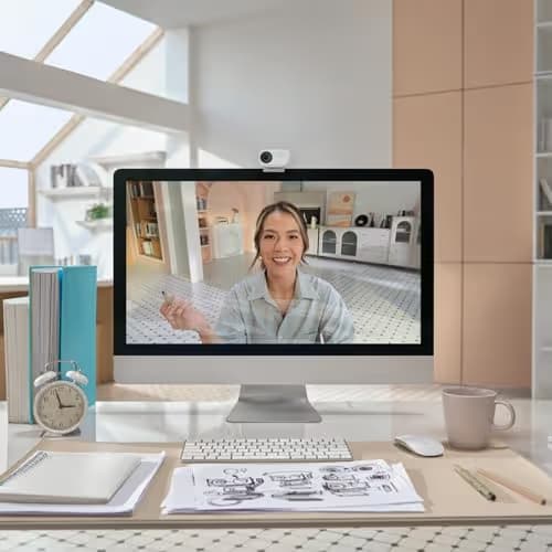 Insta360 Link 2C - 4K Webcam for PC/Mac, 1/2" Sensor, Auto Framing, HDR, AI Noise-Canceling Mic, Gesture Control for Streaming, Video Calls, Gaming, Works with Zoom, Teams, Twitch & More image