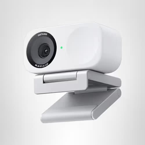 Insta360 Link 2C - 4K Webcam for PC/Mac, 1/2" Sensor, Auto Framing, HDR, AI Noise-Canceling Mic, Gesture Control for Streaming, Video Calls, Gaming, Works with Zoom, Teams, Twitch & More image