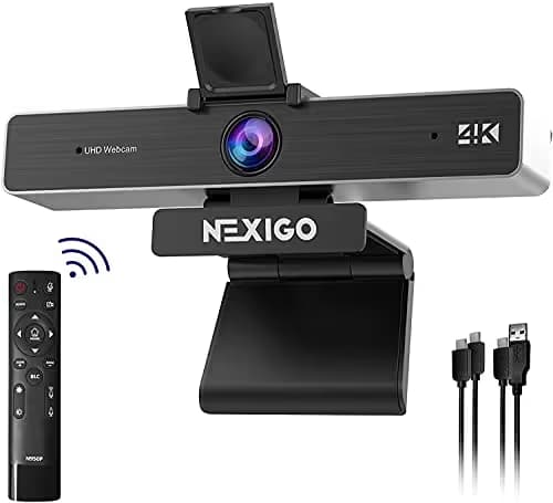 Zoom Certified, NexiGo N950P 4K Zoomable Webcam with Remote Control, Sony_Starvis Sensor, 5X Digital Zoom, Pro Web Camera with Dual Stereo Mics, for Zoom Skype Teams Twitch main image