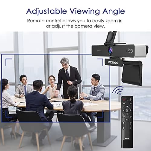 Zoom Certified, NexiGo N950P 4K Zoomable Webcam with Remote Control, Sony_Starvis Sensor, 5X Digital Zoom, Pro Web Camera with Dual Stereo Mics, for Zoom Skype Teams Twitch image