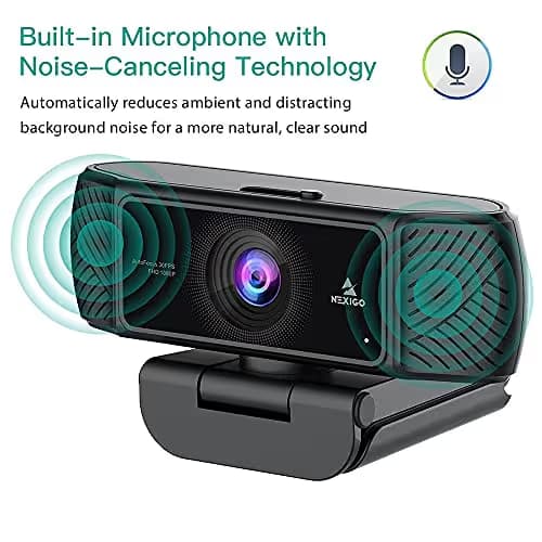 NexiGo N680 1080P Business Webcam with Microphone, Software and Privacy Cover, AutoFocus, Streaming USB Web Camera, for Online Class, Zoom Meeting Skype Facetime Teams, PC Mac Laptop Desktop image