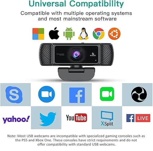 NexiGo N680 1080P Business Webcam with Microphone, Software and Privacy Cover, AutoFocus, Streaming USB Web Camera, for Online Class, Zoom Meeting Skype Facetime Teams, PC Mac Laptop Desktop image