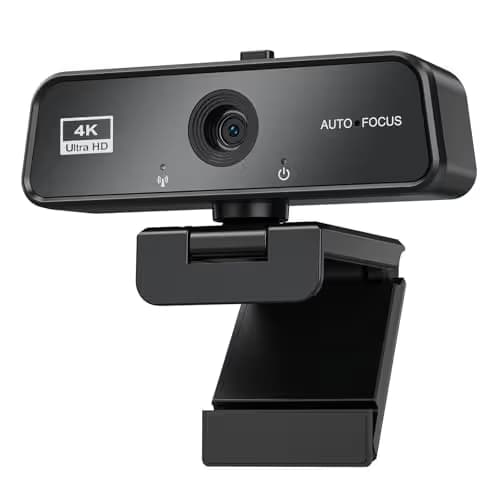cbeyook Basic 4K Autofocus Webcam, 90° Wide Angle Computer Camera with Adjustable Monitor Clip, Built-in Mic & Plug and Play for Windows Mac, Perfect for Zoom Meetings & Remote Work image